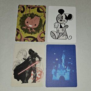 4 Disney Rewards Postcards Special Edition Artwork Marvel Star Wars Mickey Mouse